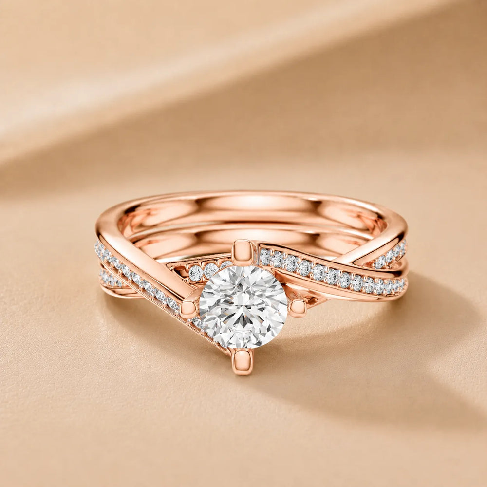 Eternal Embrace Solitaire Ring With Round Diamond
