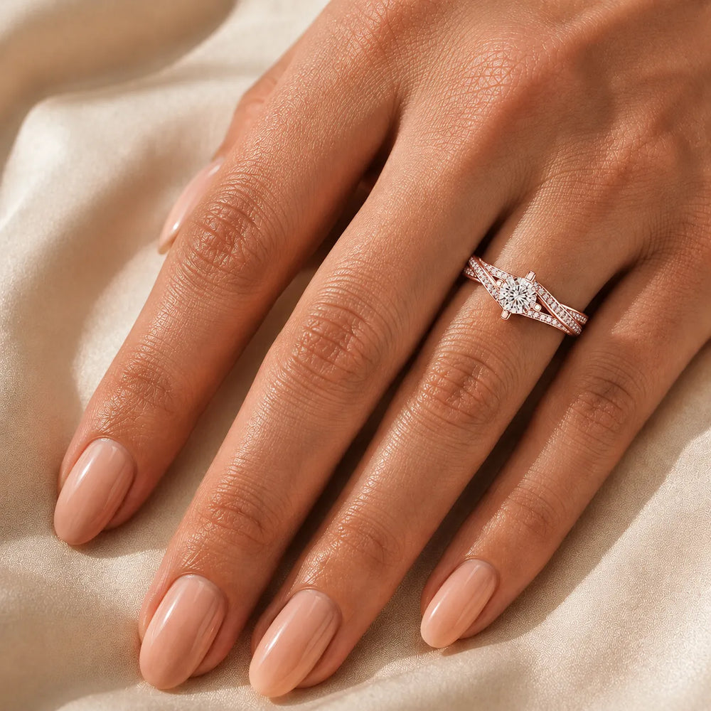 Eternal Embrace Solitaire Ring With Round Diamond