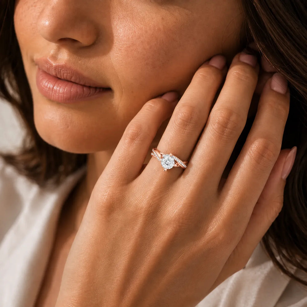 Eternal Embrace Solitaire Ring With Round Diamond