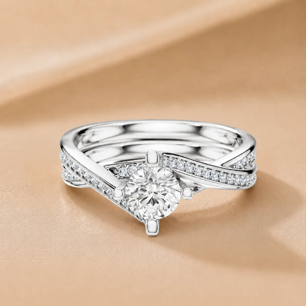 Eternal Embrace Solitaire Ring With Round Diamond
