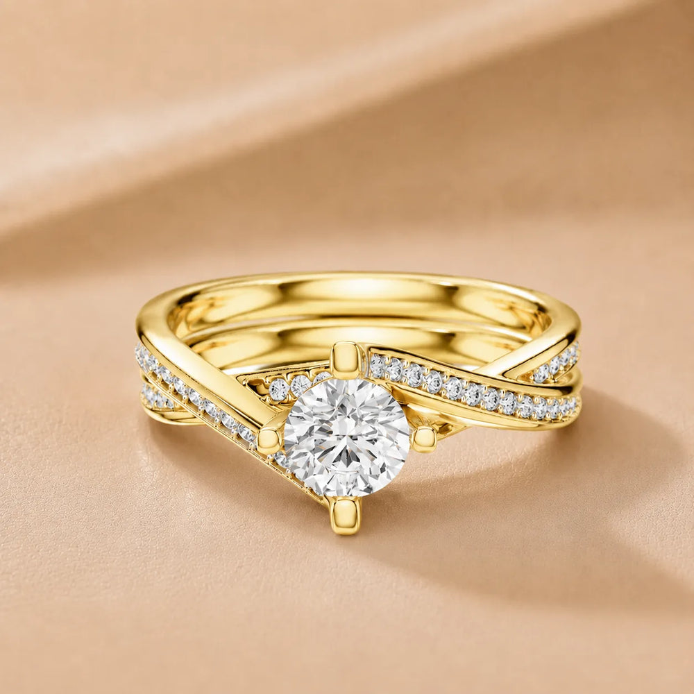 Eternal Embrace Solitaire Ring With Round Diamond