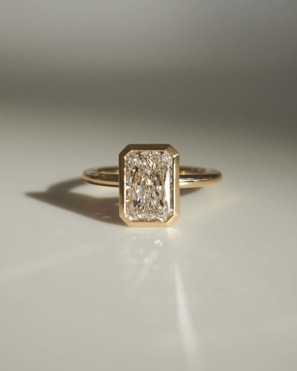 Bezel Set Radiant Cut Labgrown Engagement Ring