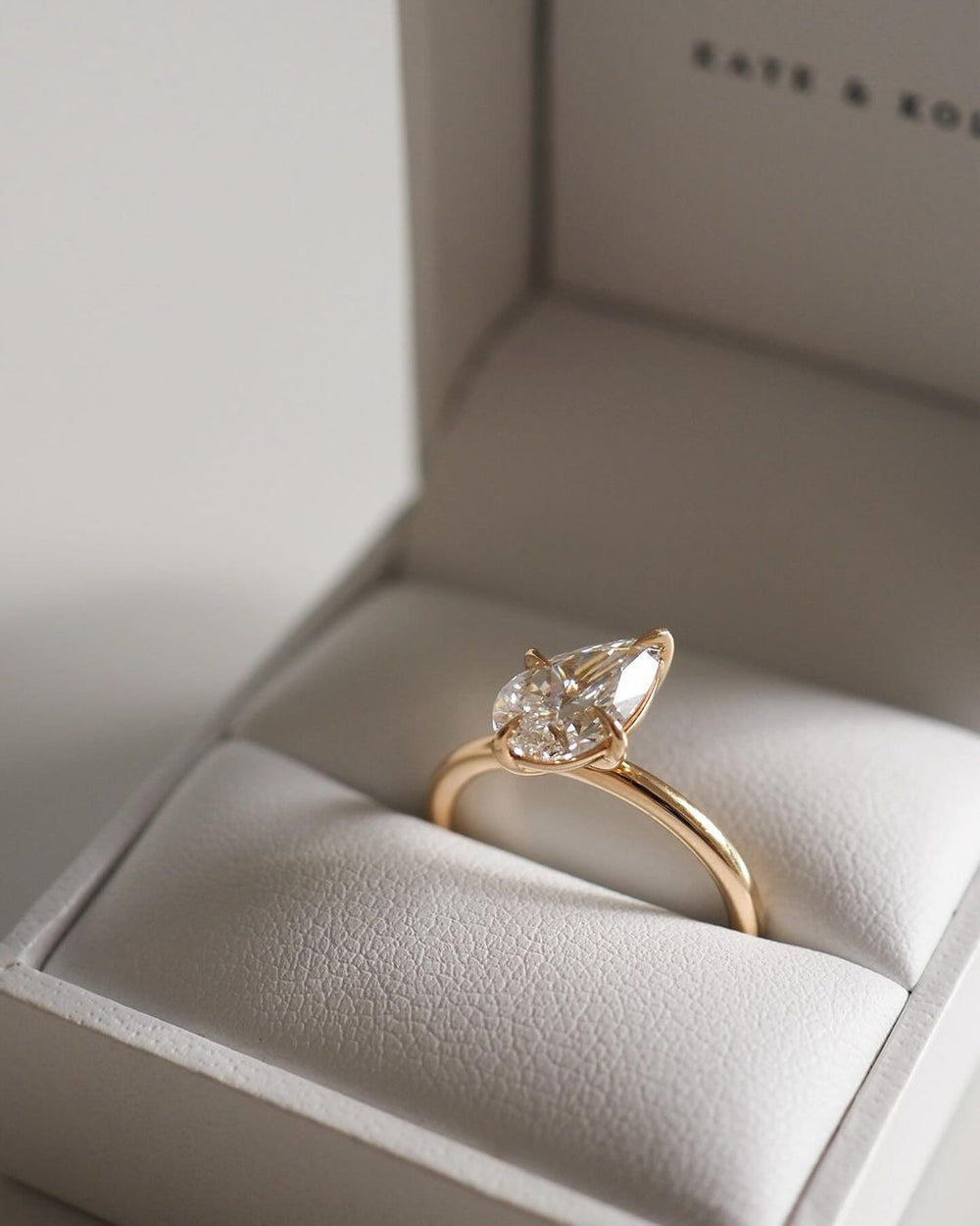 Elongated Pear Cut Labgrown Engagement Ring