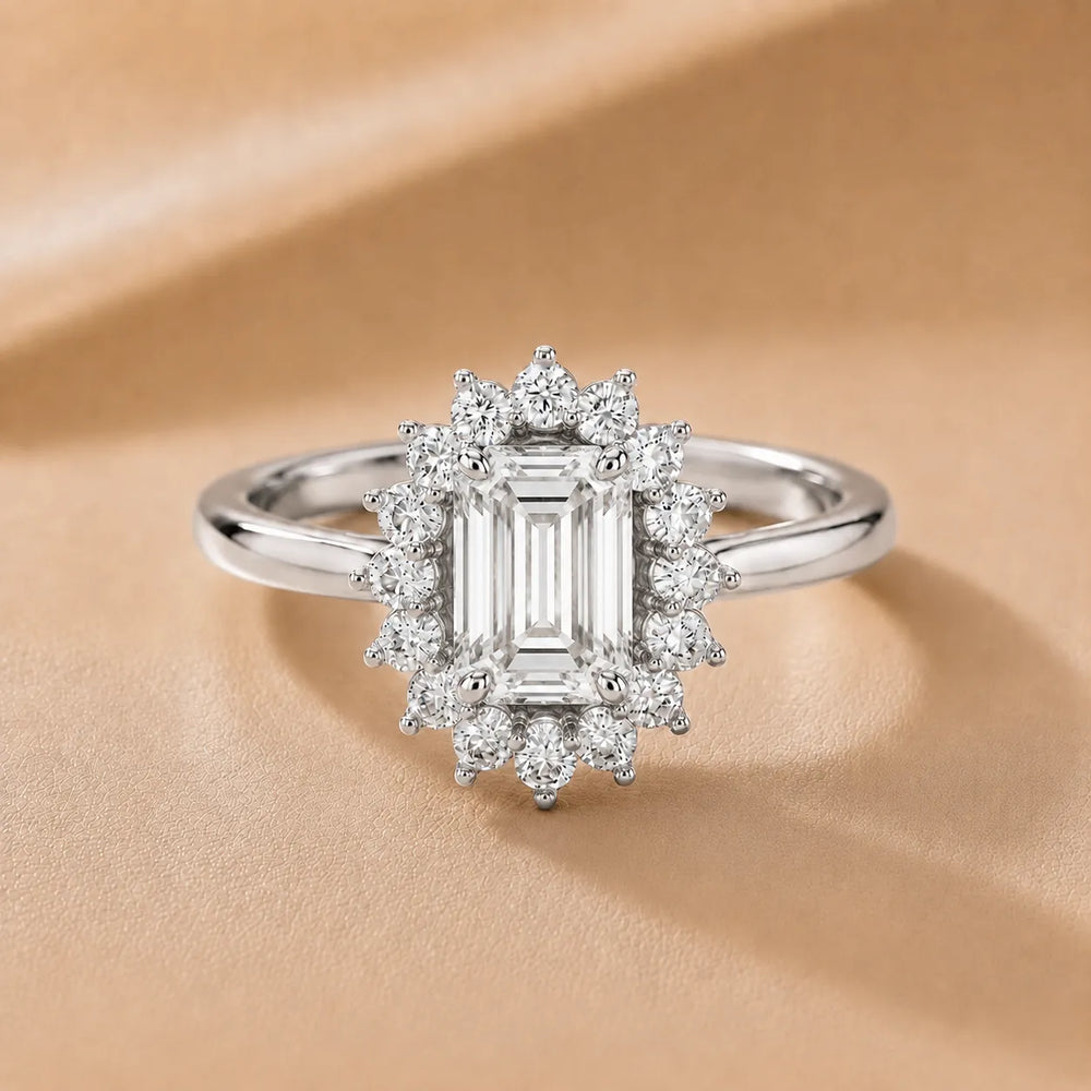 Vintage Empress Halo oval Diamond Engagement