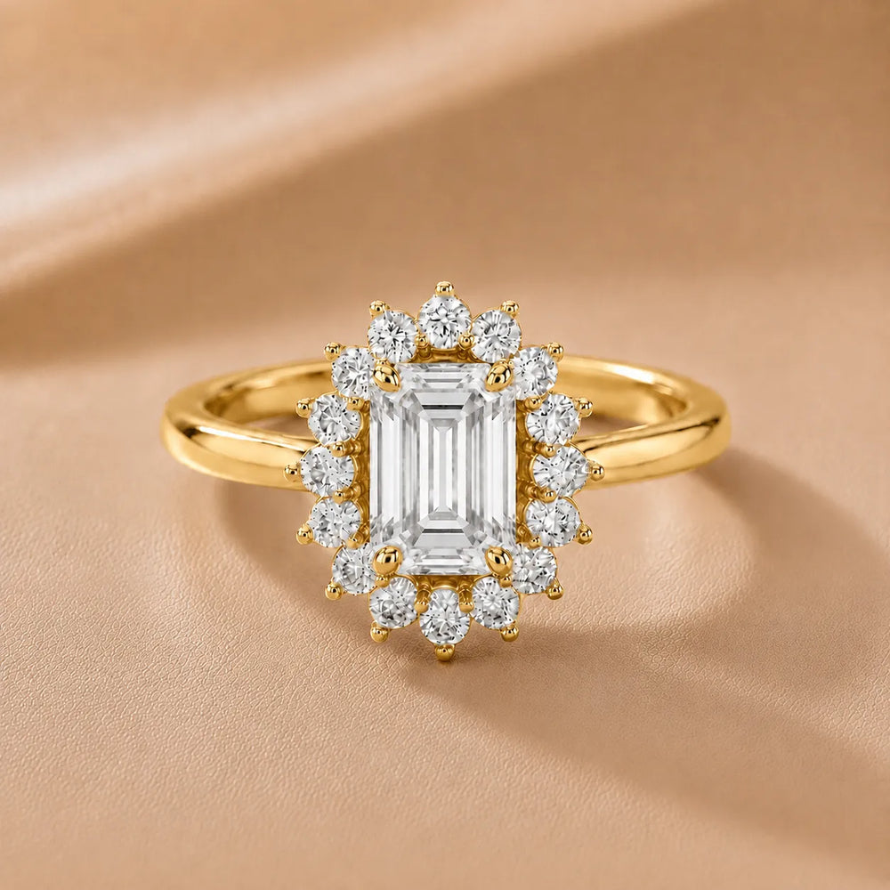 Vintage Empress Halo oval Diamond Engagement