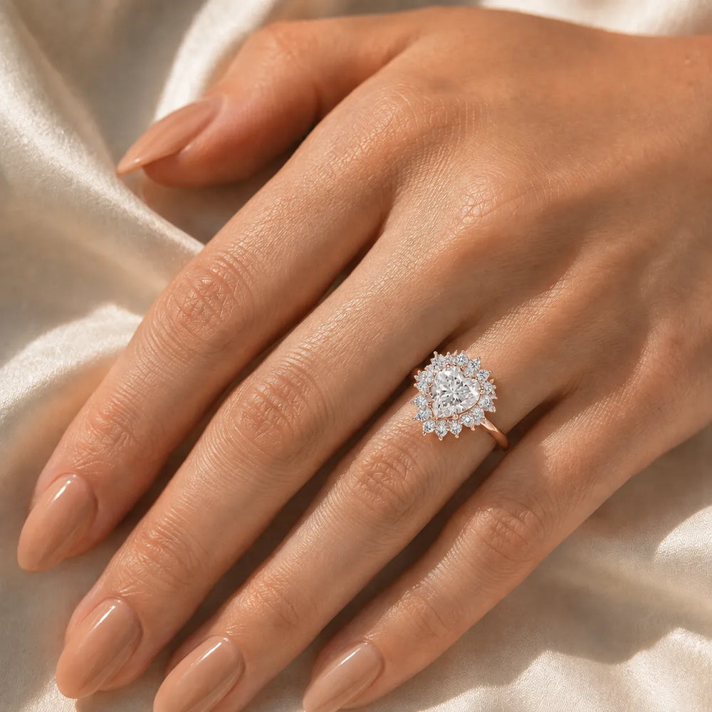 Vintage Empress Halo oval Diamond Engagement