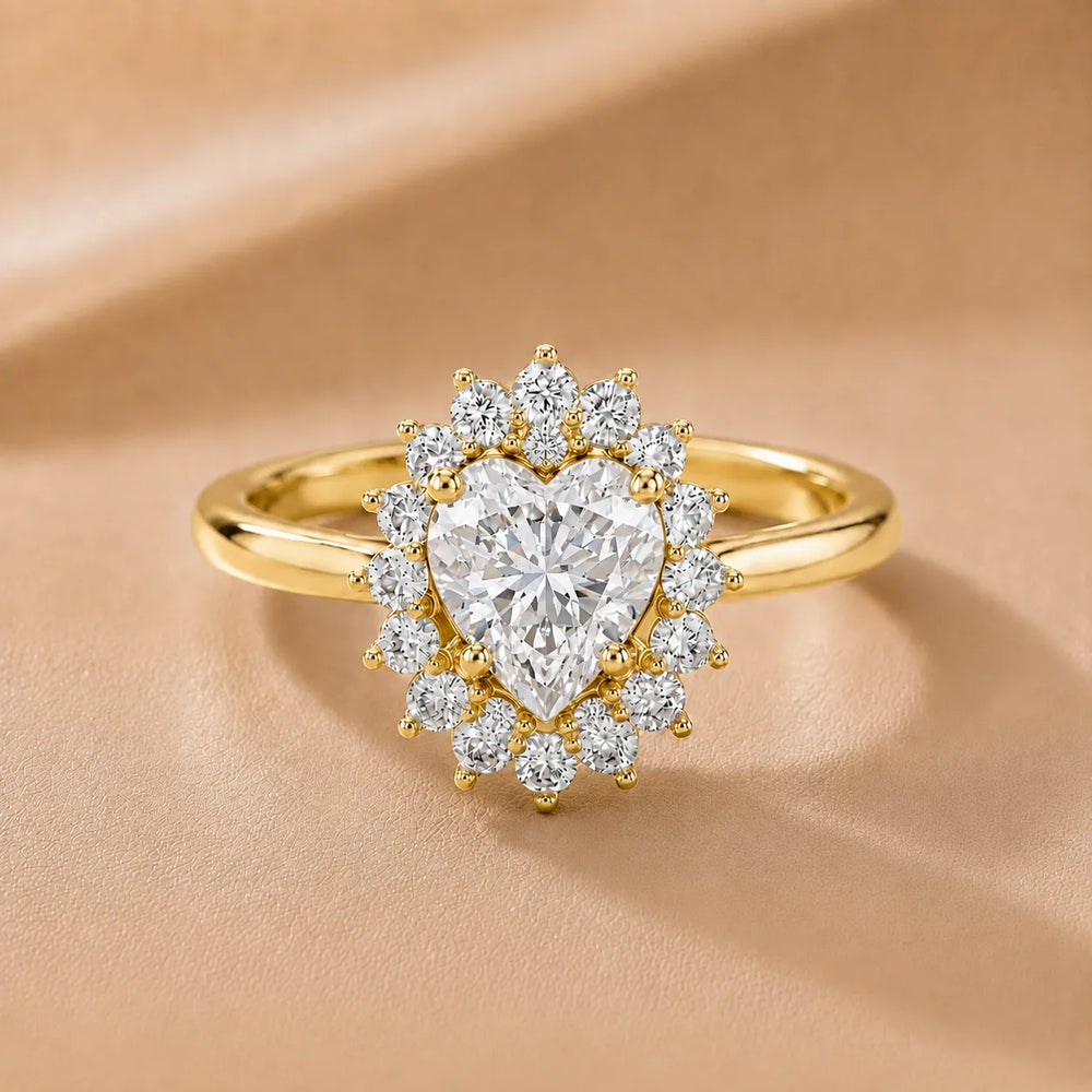 Vintage Empress Halo oval Diamond Engagement
