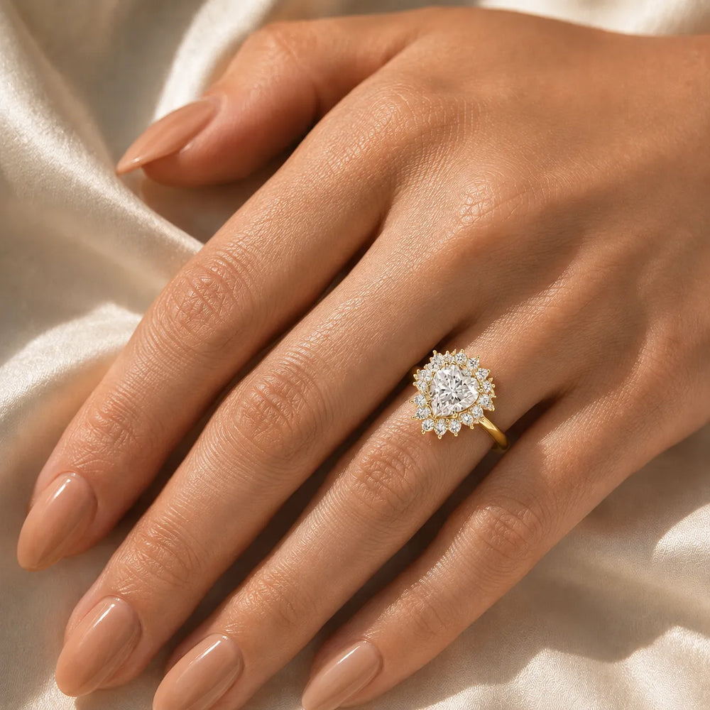 Vintage Empress Halo oval Diamond Engagement