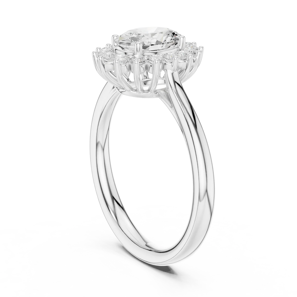 Vintage Empress Halo oval Diamond Engagement