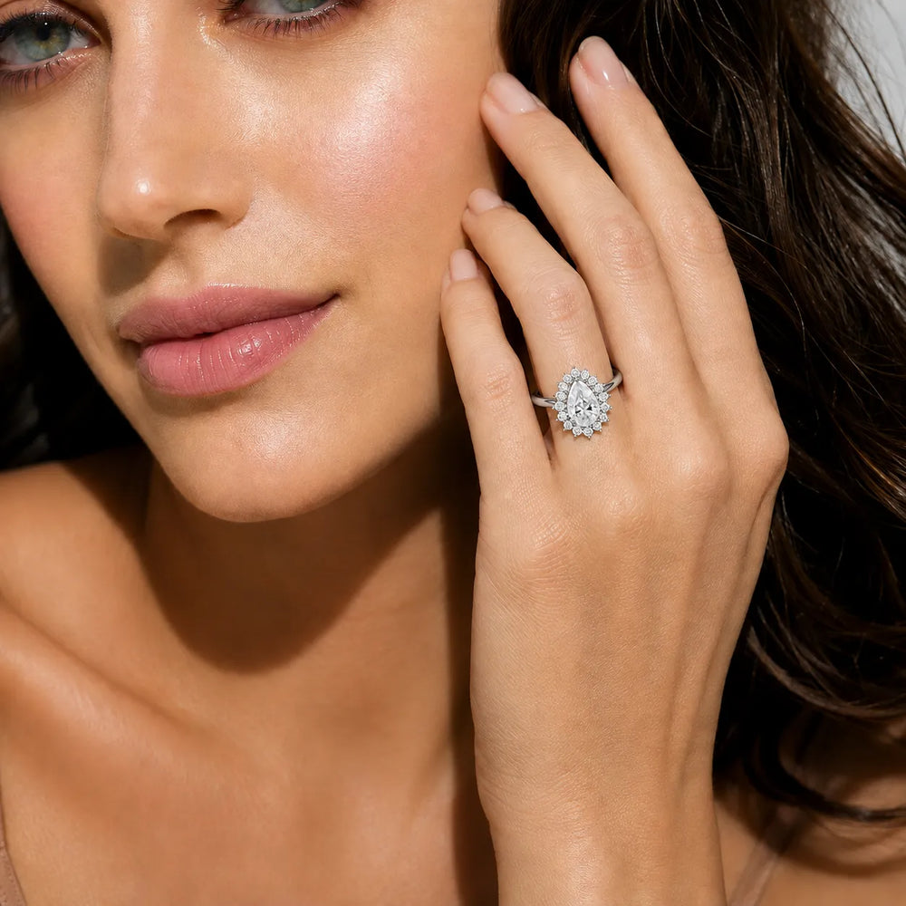 Vintage Empress Halo oval Diamond Engagement