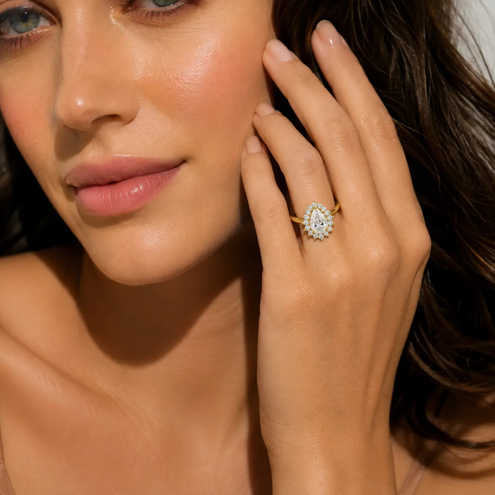 Vintage Empress Halo oval Diamond Engagement