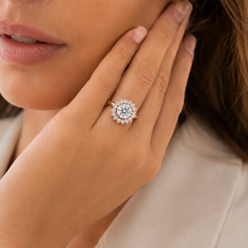 Vintage Empress Halo oval Diamond Engagement
