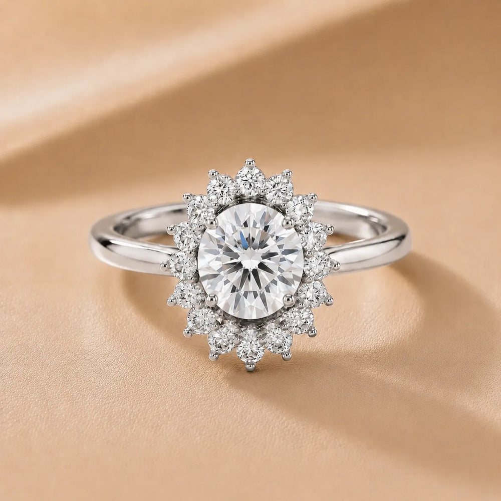 Vintage Empress Halo oval Diamond Engagement