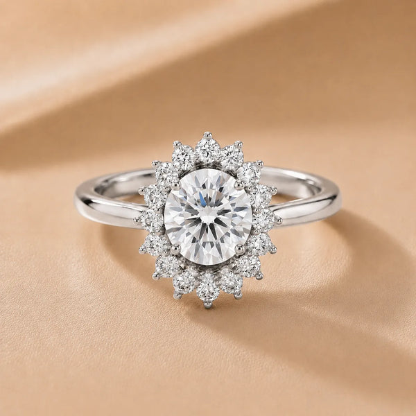 Vintage Empress Halo oval Diamond Engagement