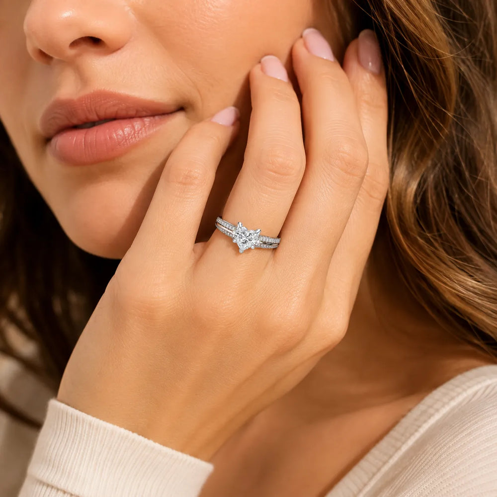 Enchanted Duo Ring & Round Solitaire Diamond Ring
