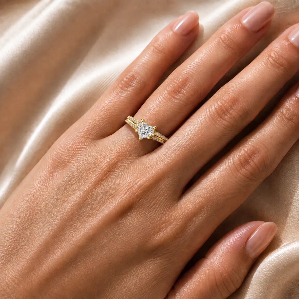 Enchanted Duo Ring & Round Solitaire Diamond Ring