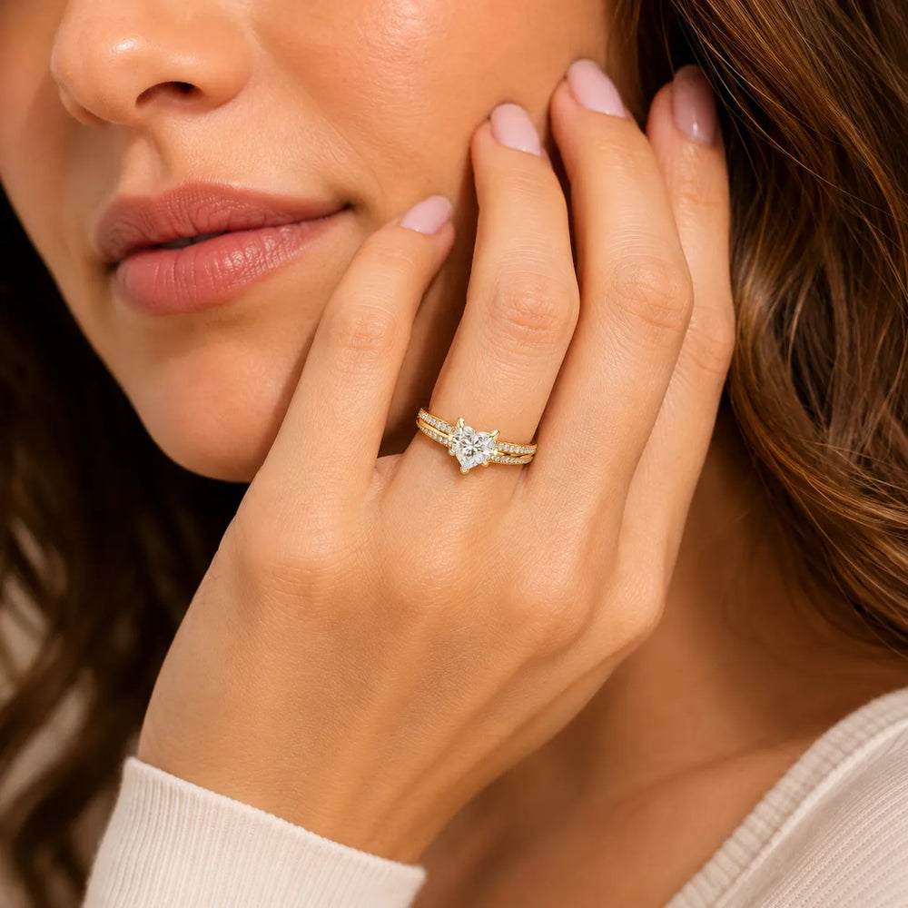 Enchanted Duo Ring & Round Solitaire Diamond Ring