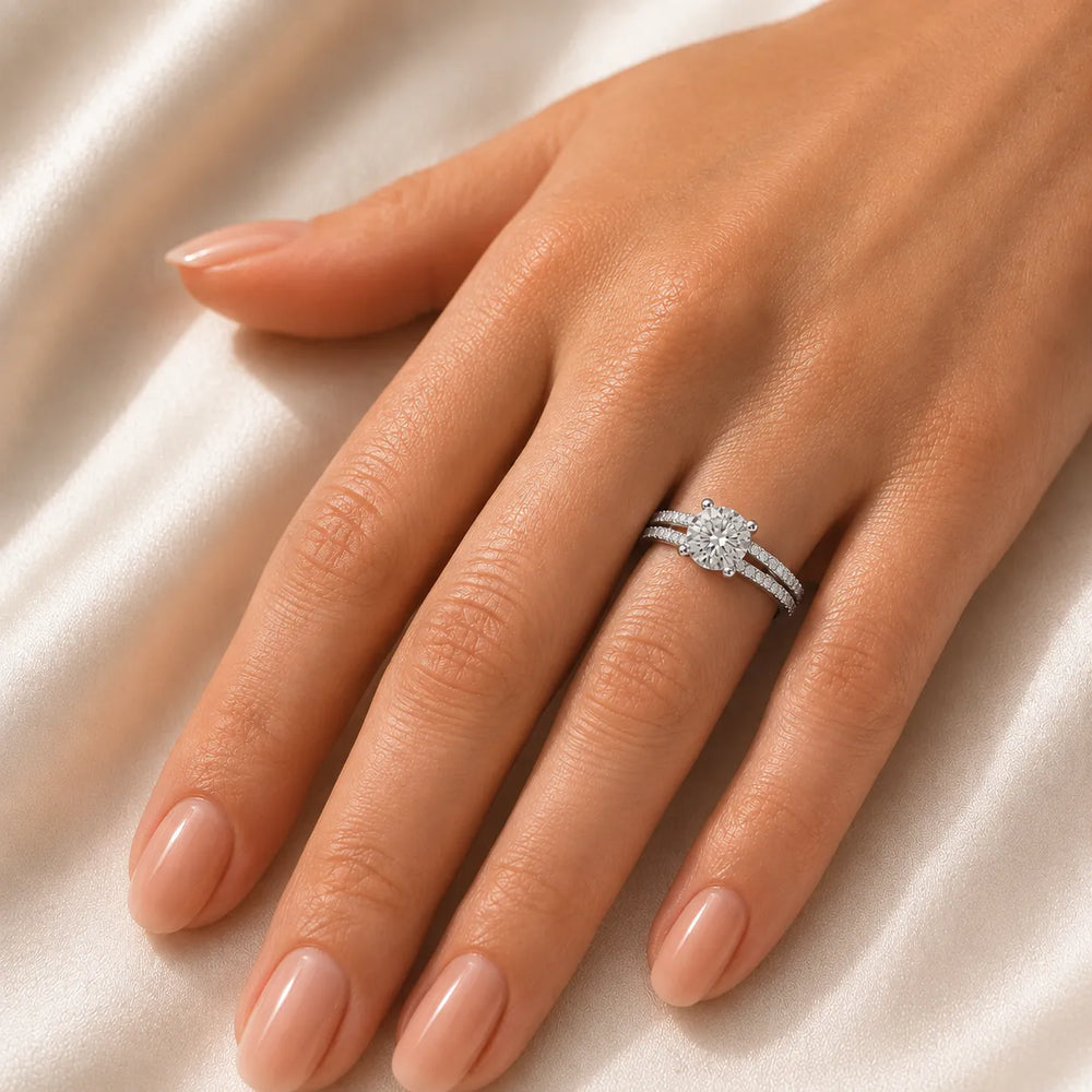 Serene Spark Ring with Eight Prong