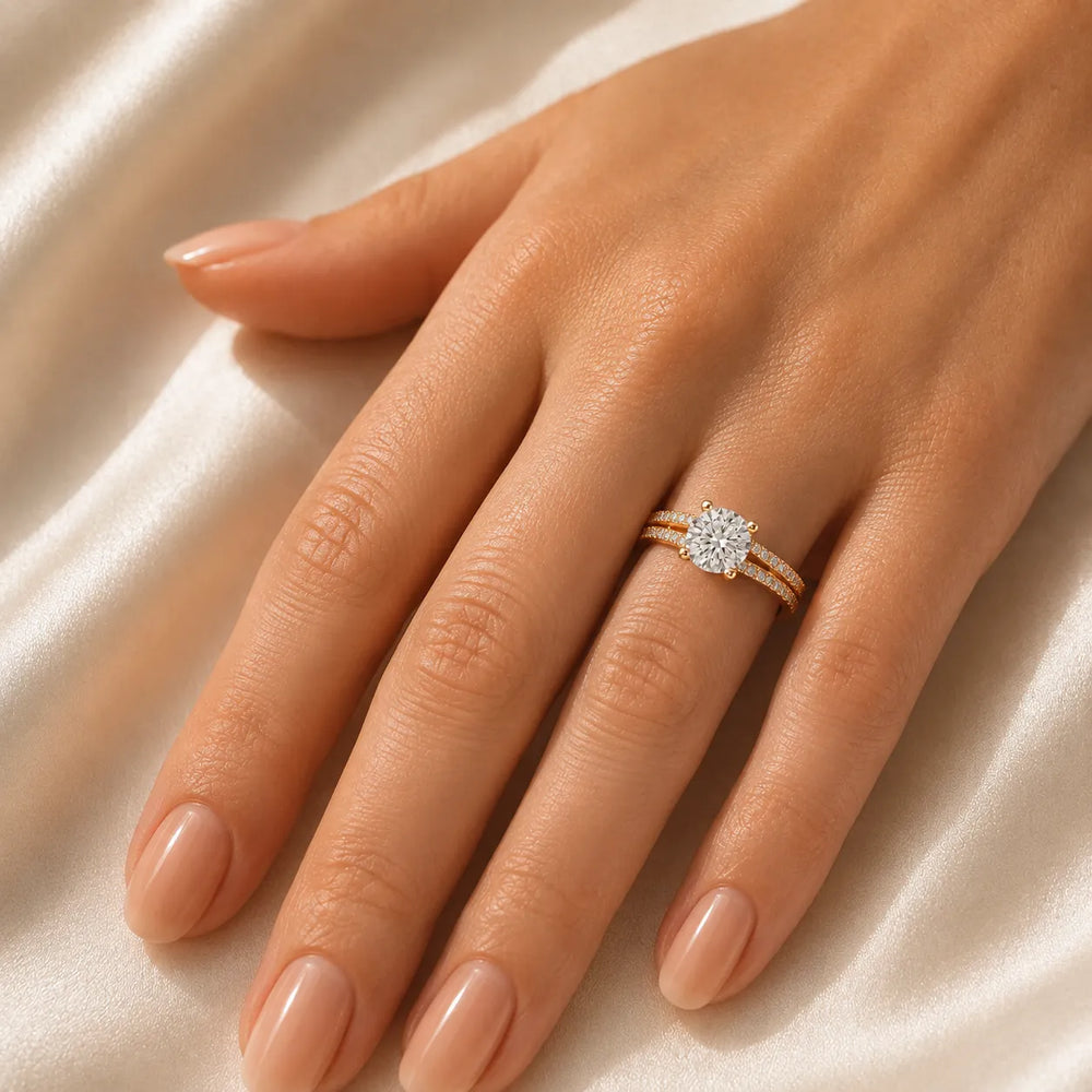 Serene Spark Ring with Eight Prong