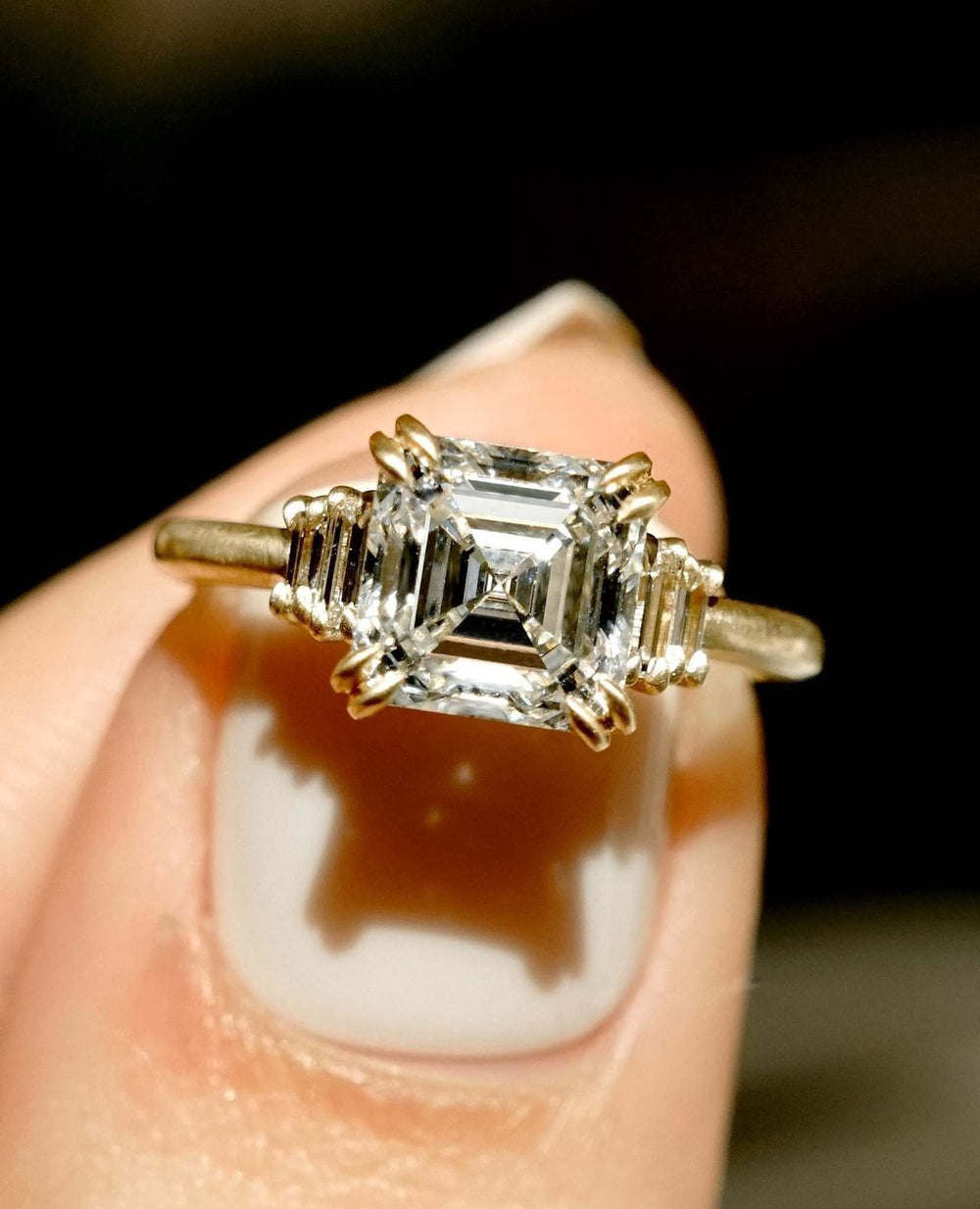 Asscher Cut Labgrown Engagement Ring