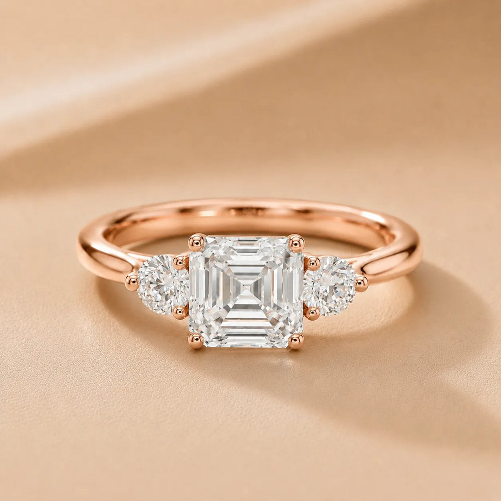 Essential Three-Stone Asscher Diamond Engagement Ring