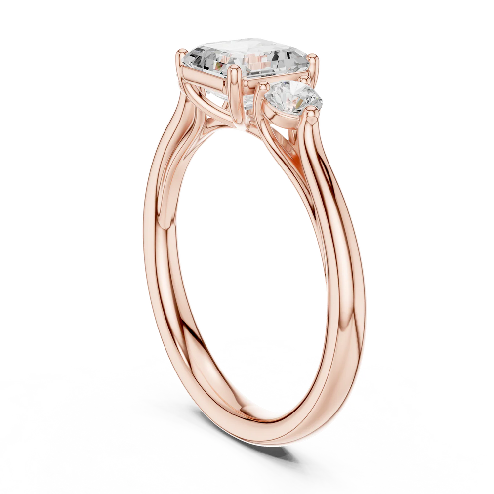Essential Three-Stone Asscher Diamond Engagement Ring