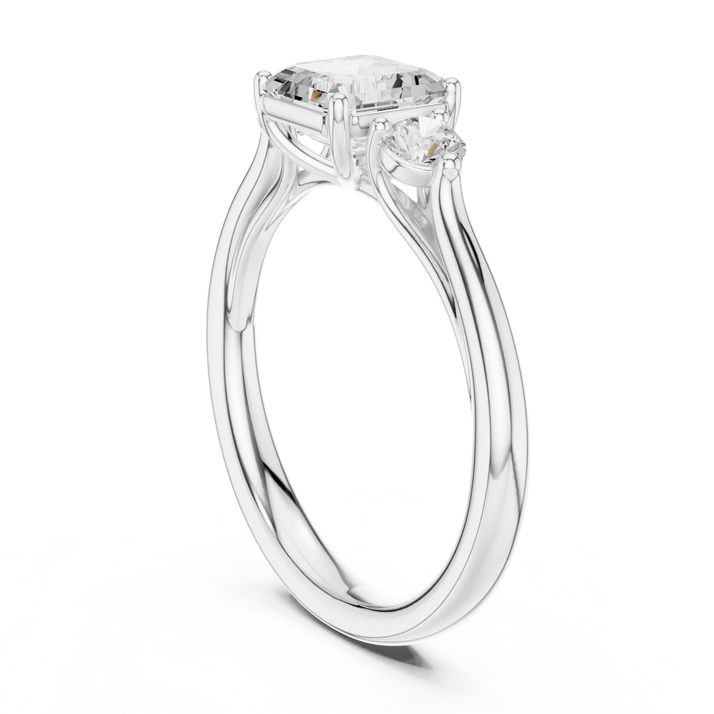 Essential Three-Stone Asscher Diamond Engagement Ring