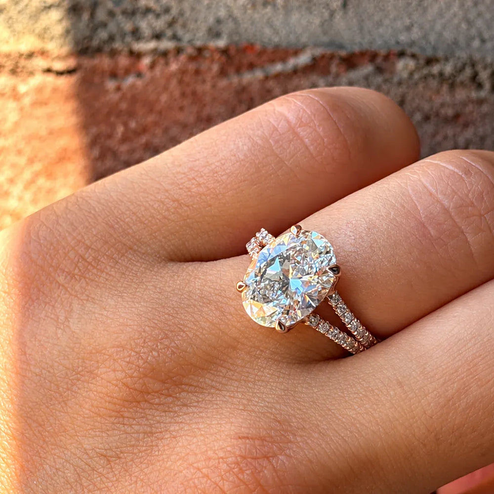Eternal Embrace Solitaire Oval Diamond Engagement Ring