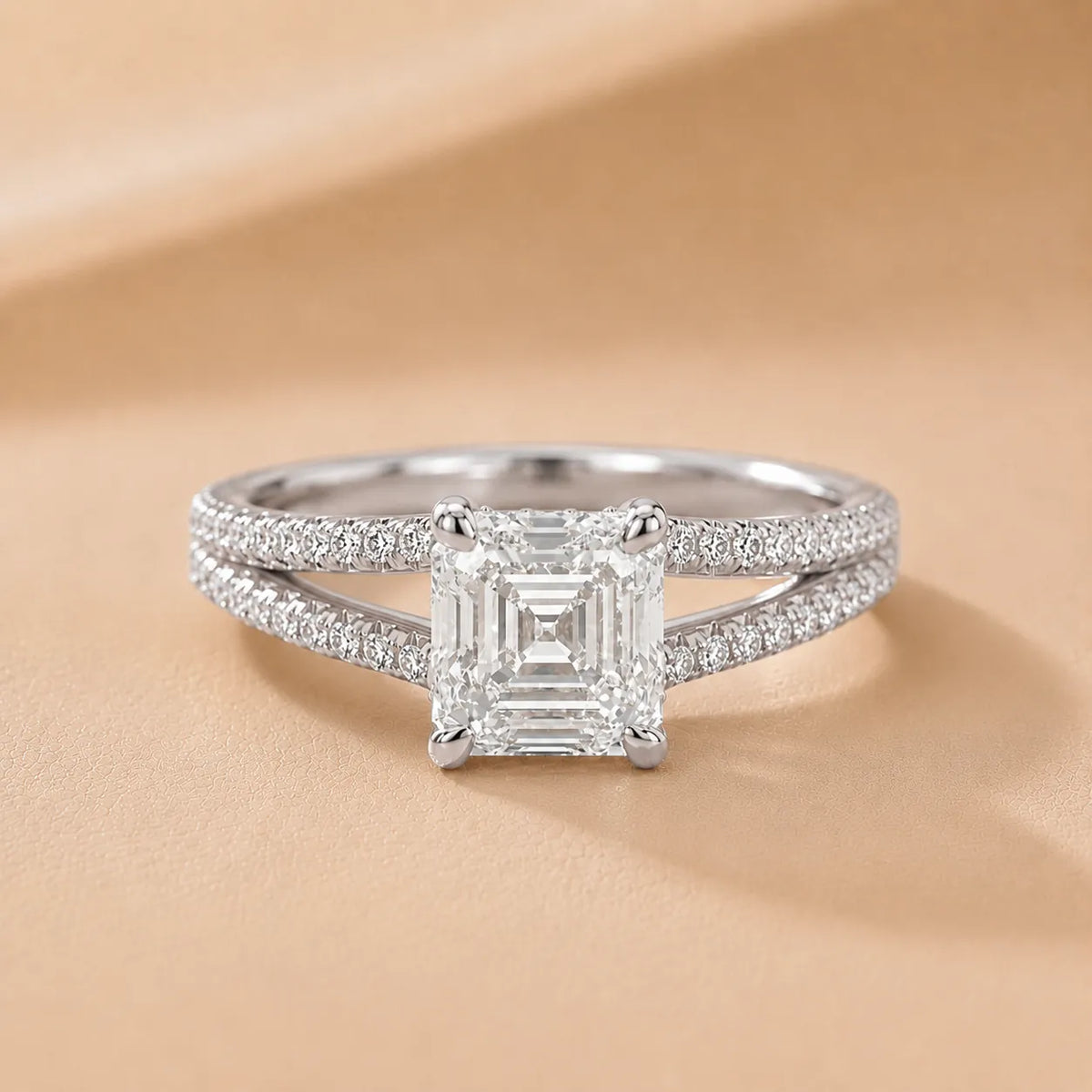 Eternal Embrace Solitaire Emerald Diamond Engagement Ring