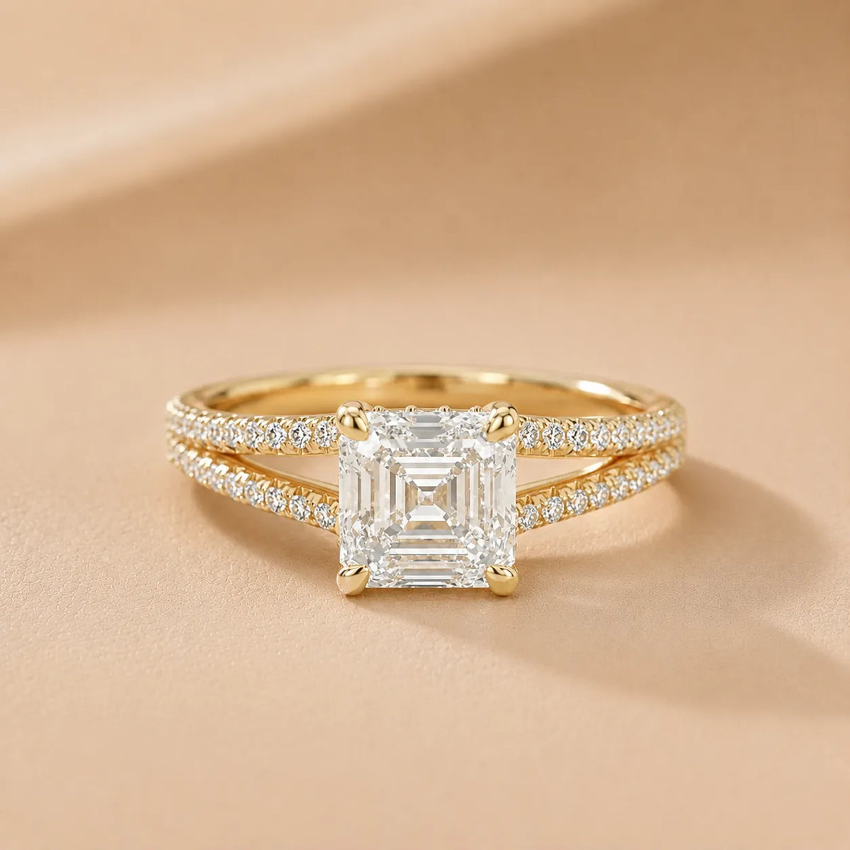 Eternal Embrace Solitaire Emerald Diamond Engagement Ring