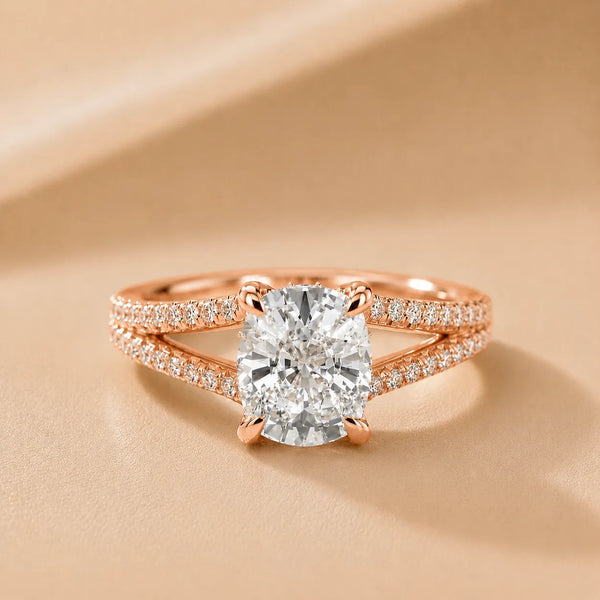 Eternal Embrace Solitaire Cushion Diamond Engagement Ring