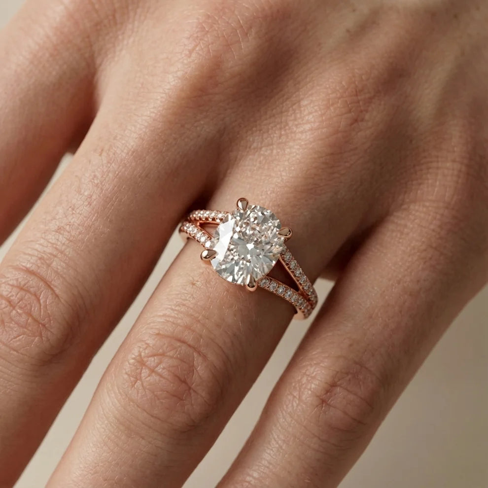 Eternal Embrace Solitaire Emerald Diamond Engagement Ring