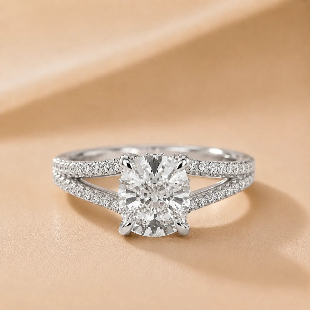 Eternal Embrace Solitaire Emerald Diamond Engagement Ring