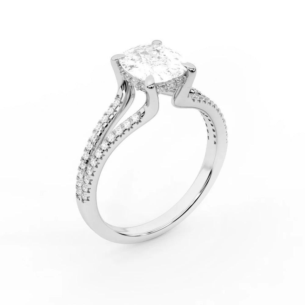 Eternal Embrace Solitaire Emerald Diamond Engagement Ring