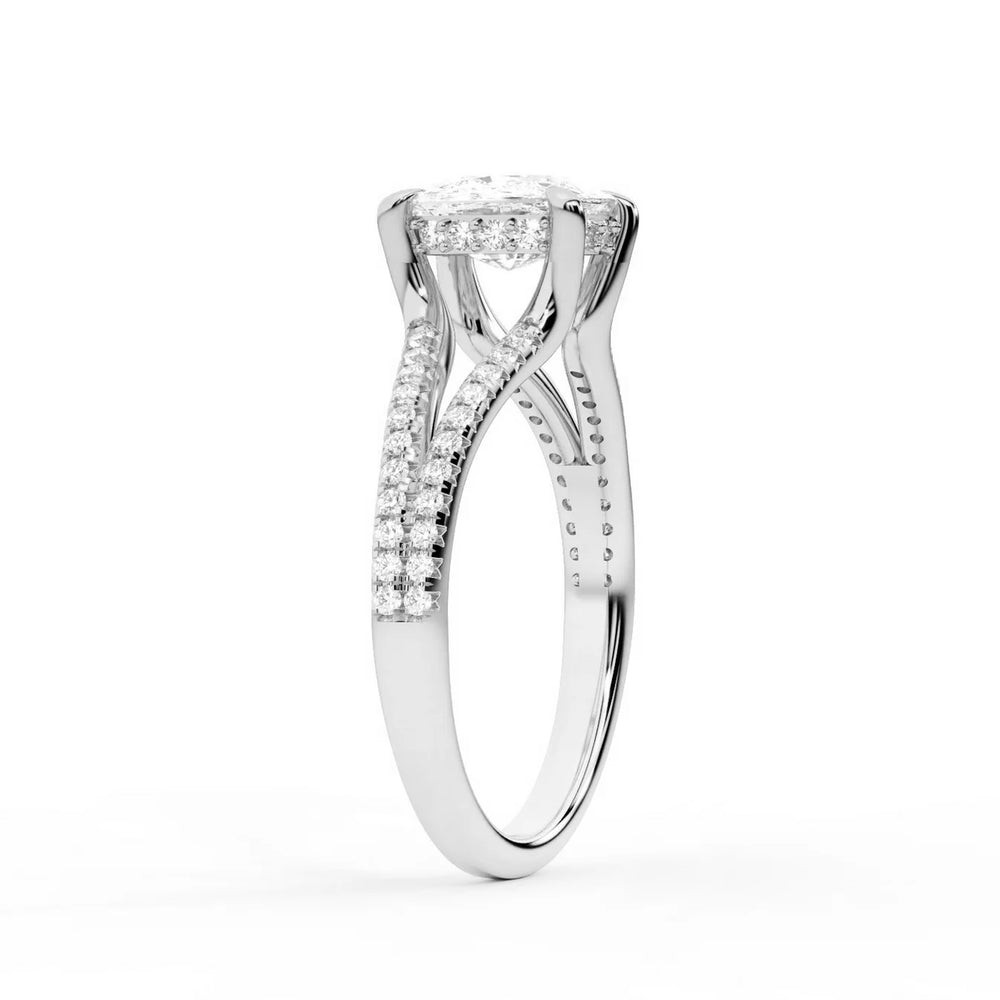 Eternal Embrace Solitaire Emerald Diamond Engagement Ring