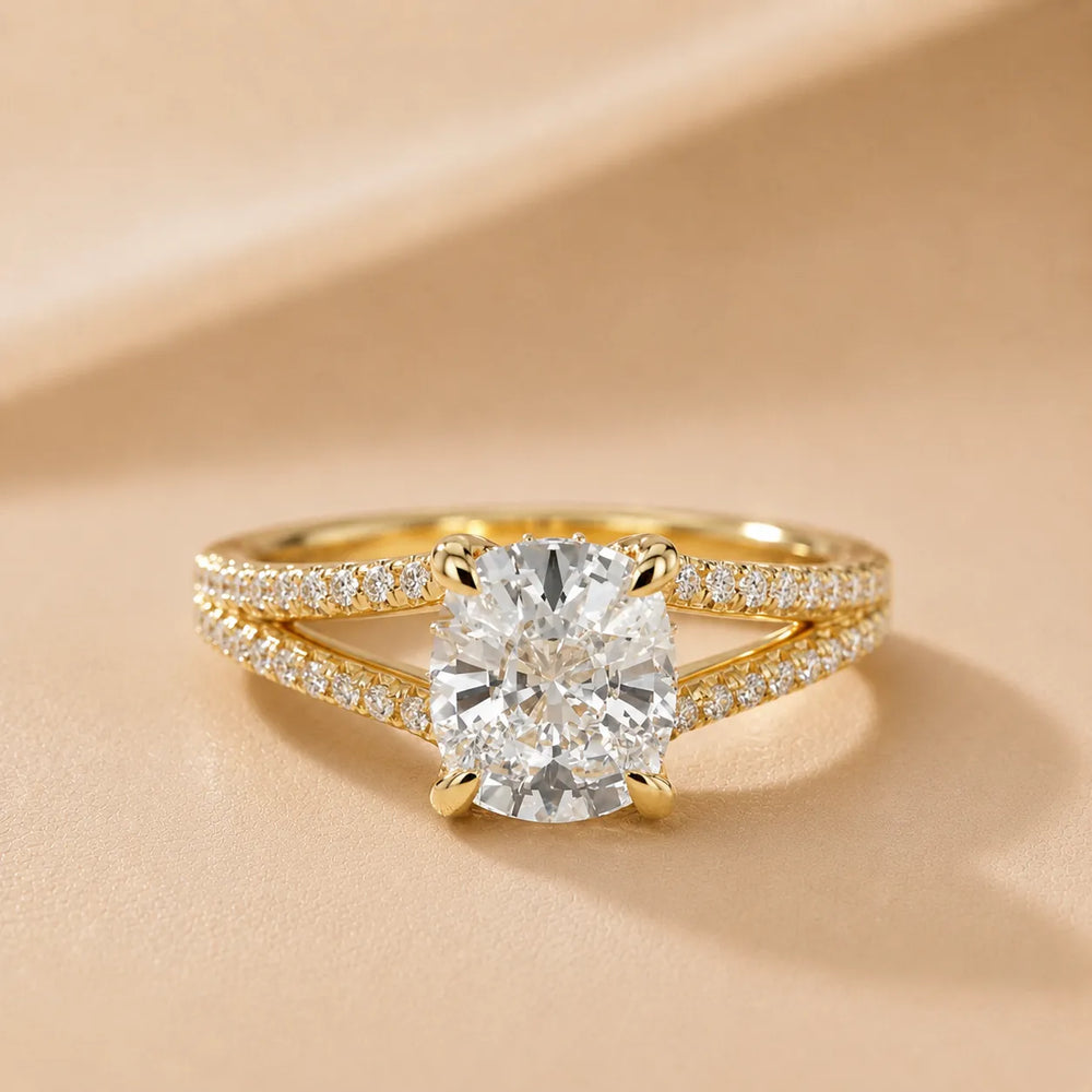 Eternal Embrace Solitaire Emerald Diamond Engagement Ring