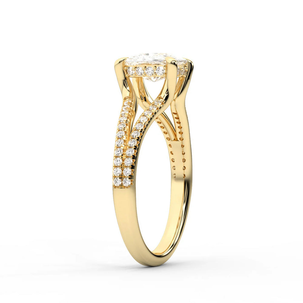 Eternal Embrace Solitaire Emerald Diamond Engagement Ring