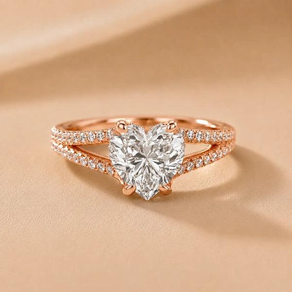 Eternal Embrace Solitaire Heart Diamond Engagement Ring