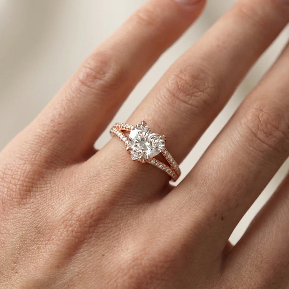 Eternal Embrace Solitaire Emerald Diamond Engagement Ring