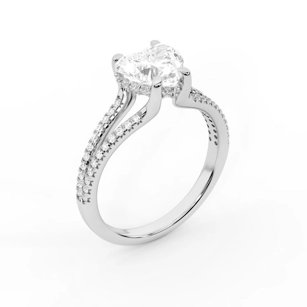 Eternal Embrace Solitaire Emerald Diamond Engagement Ring