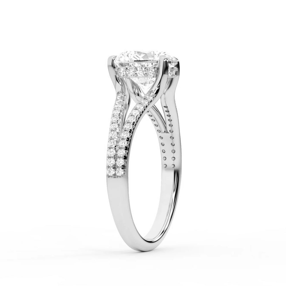 Eternal Embrace Solitaire Emerald Diamond Engagement Ring