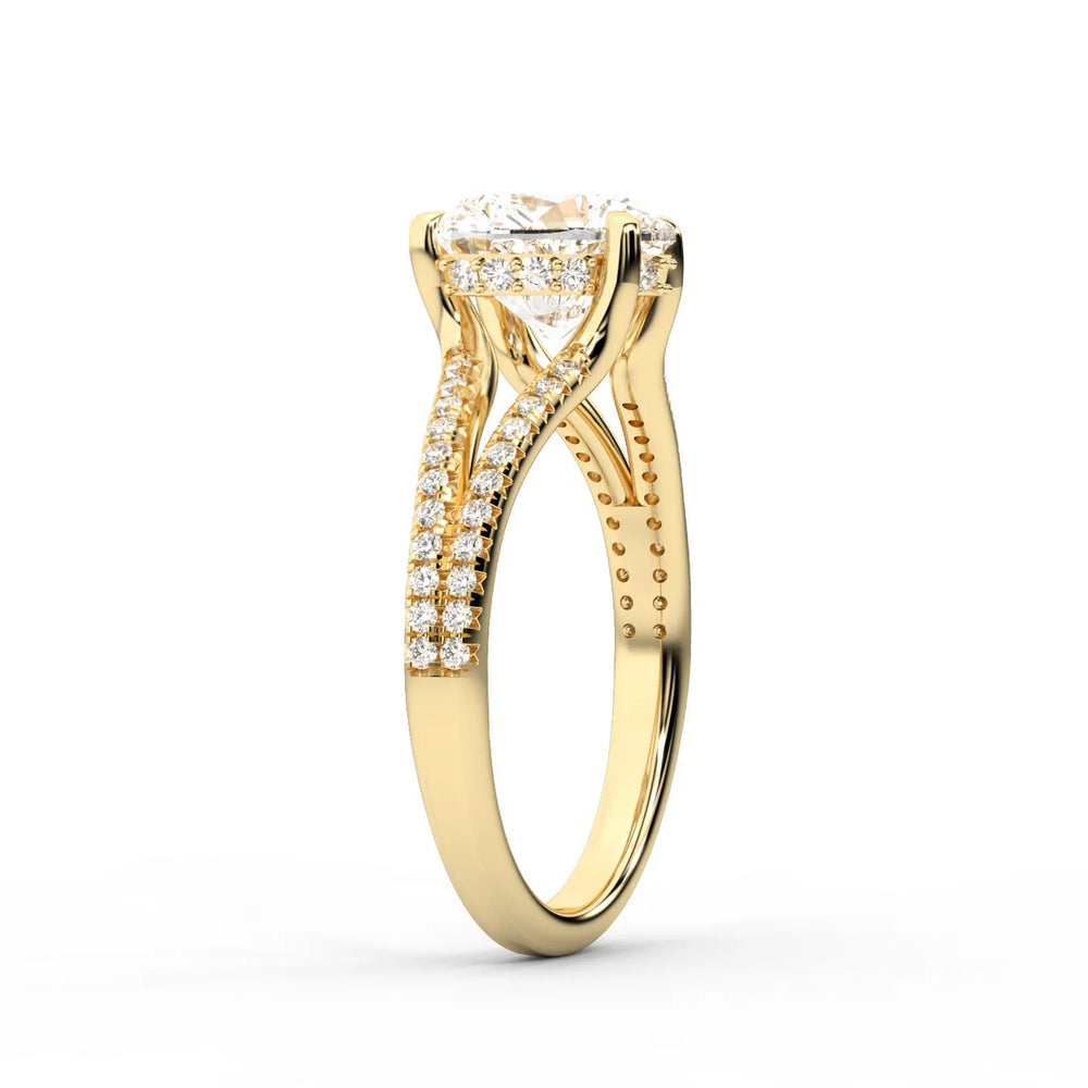 Eternal Embrace Solitaire Emerald Diamond Engagement Ring