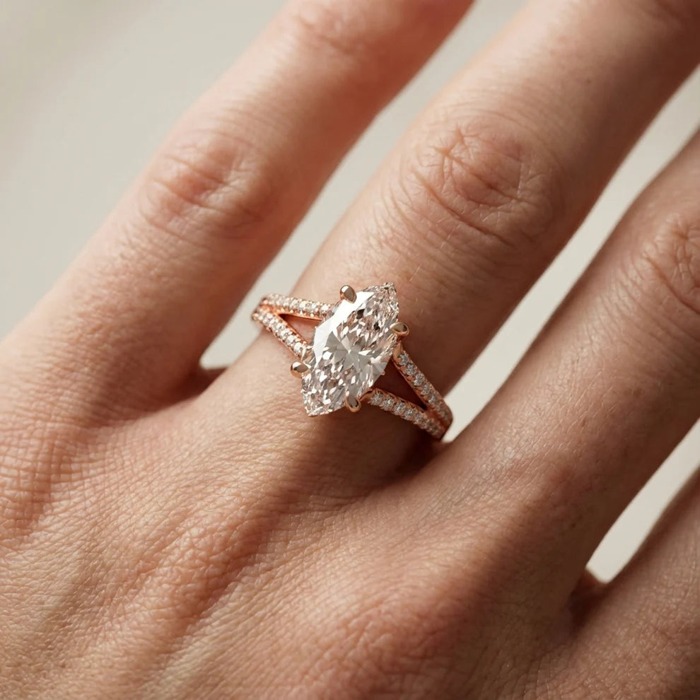 Eternal Embrace Solitaire Emerald Diamond Engagement Ring