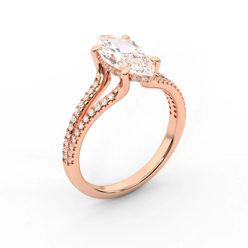 Eternal Embrace Solitaire Emerald Diamond Engagement Ring