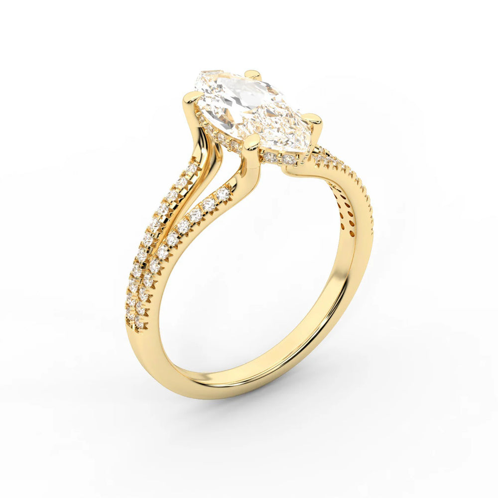 Eternal Embrace Solitaire Emerald Diamond Engagement Ring