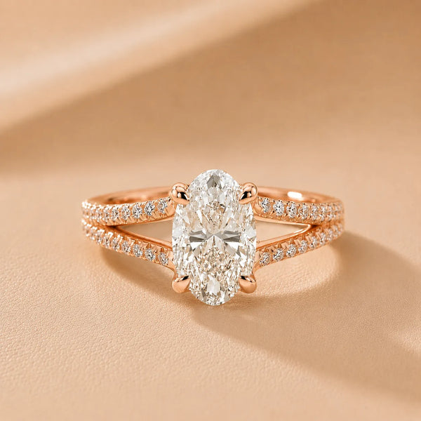 Eternal Embrace Solitaire Oval Diamond Engagement Ring