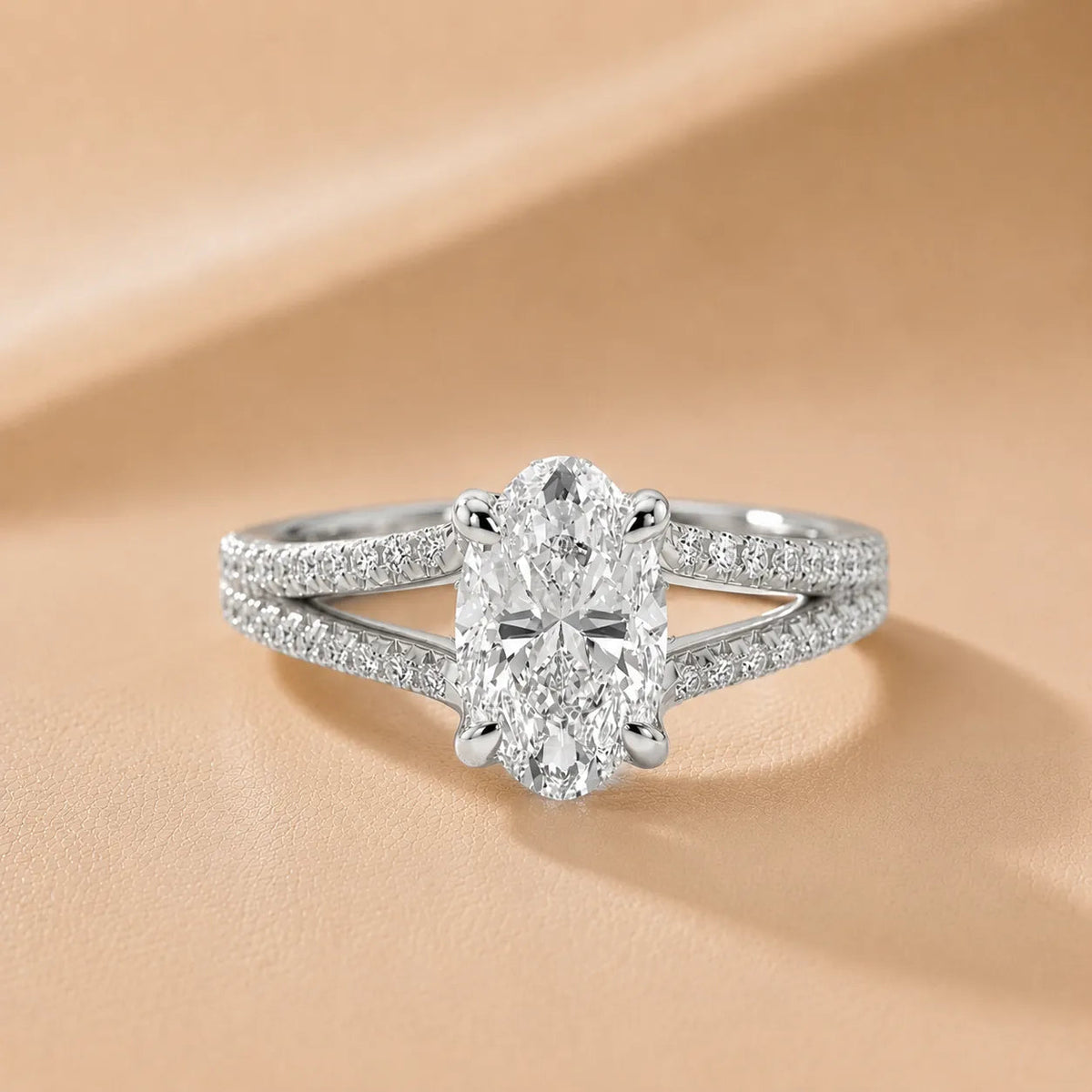 Eternal Embrace Solitaire Diamond Engagement Ring – (925 Sterling Silver) – (925 Sterling Silver) – Oval (925 Sterling Silver)