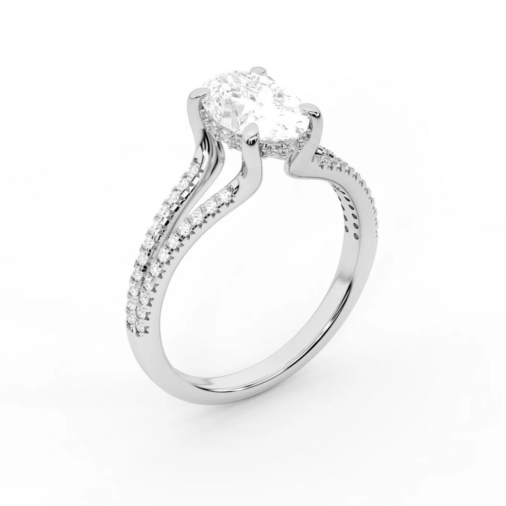 Eternal Embrace Solitaire Emerald Diamond Engagement Ring