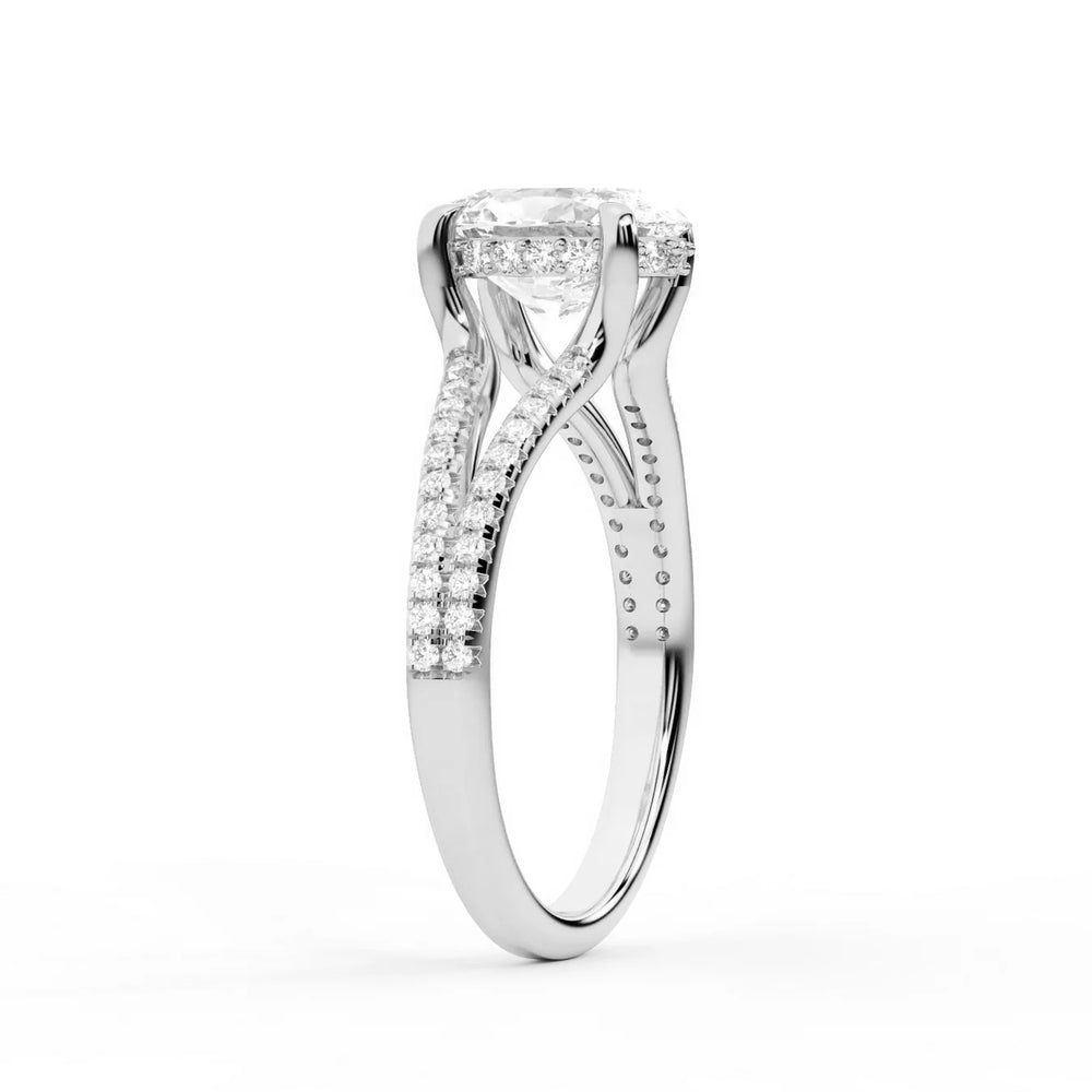 Eternal Embrace Solitaire Emerald Diamond Engagement Ring