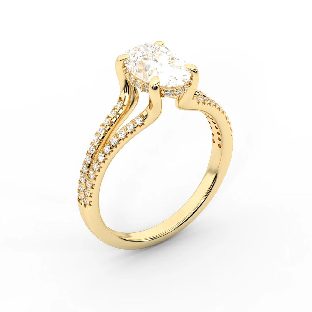 Eternal Embrace Solitaire Emerald Diamond Engagement Ring